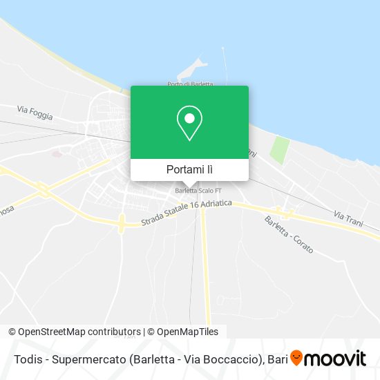 Mappa Todis - Supermercato (Barletta - Via Boccaccio)