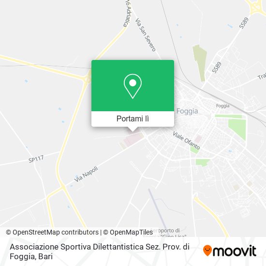 Mappa Associazione Sportiva Dilettantistica Sez. Prov. di Foggia