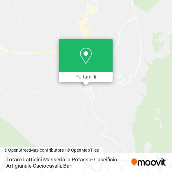 Mappa Totaro Latticini Masseria la Potassa- Caseificio Artigianale Caciocavalli