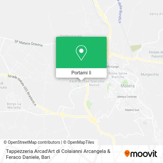 Mappa Tappezzeria Arcad'Art di Colaianni Arcangela & Feraco Daniele