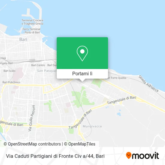 Mappa Via Caduti Partigiani di Fronte Civ a / 44