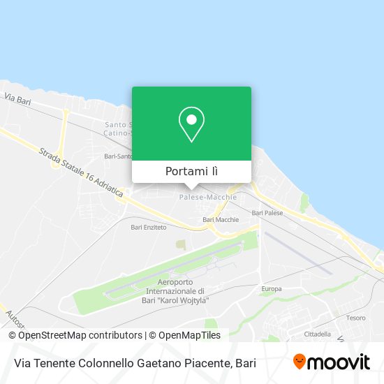 Mappa Via Tenente Colonnello Gaetano Piacente