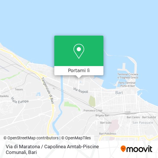 Mappa Via di Maratona / Capolinea Amtab-Piscine Comunali