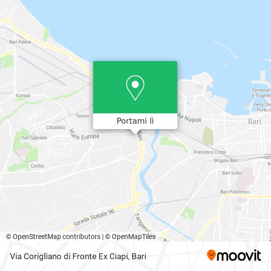 Mappa Via Corigliano di Fronte Ex Ciapi
