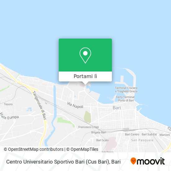 Mappa Centro Universitario Sportivo Bari (Cus Bari)