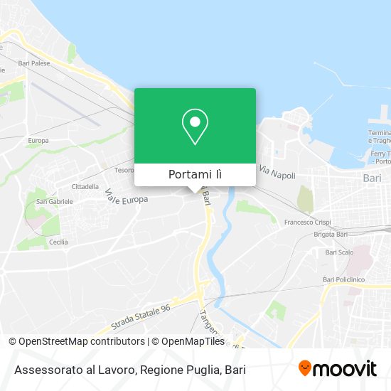 Mappa Assessorato al Lavoro, Regione Puglia