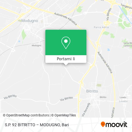 Mappa S.P. 92 BITRITTO – MODUGNO