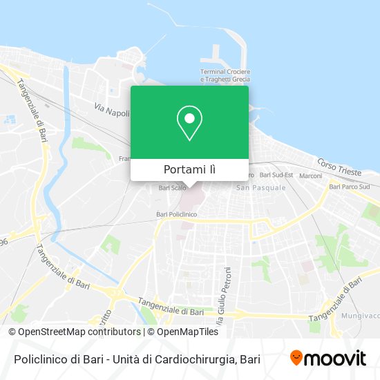 Mappa Policlinico di Bari - Unità di Cardiochirurgia