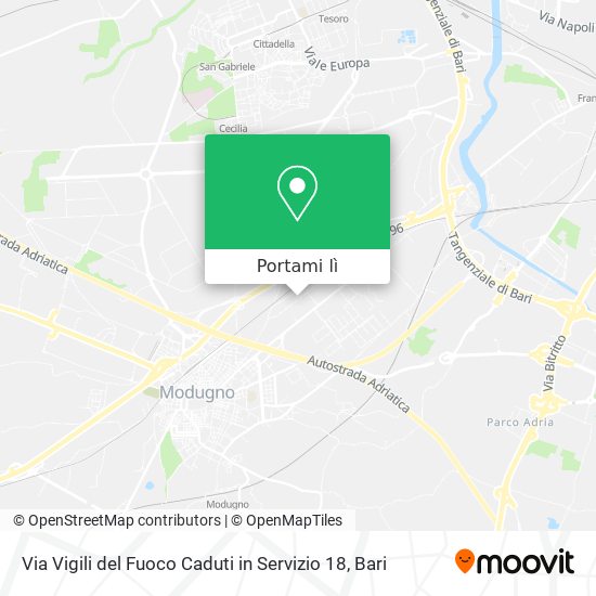 Mappa Via Vigili del Fuoco Caduti in Servizio 18