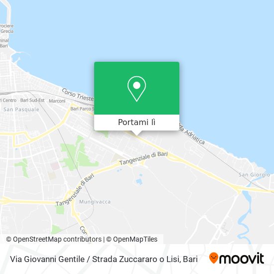Mappa Via Giovanni Gentile / Strada Zuccararo o Lisi