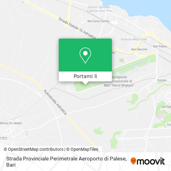 Mappa Strada Provinciale Perimetrale Aeroporto di Palese