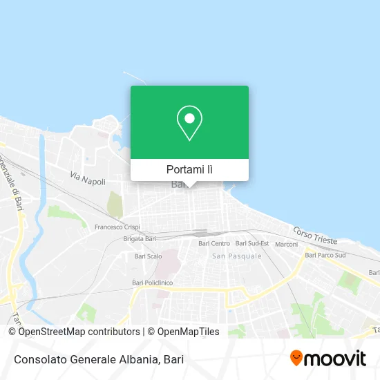 Mappa Consolato Generale Albania