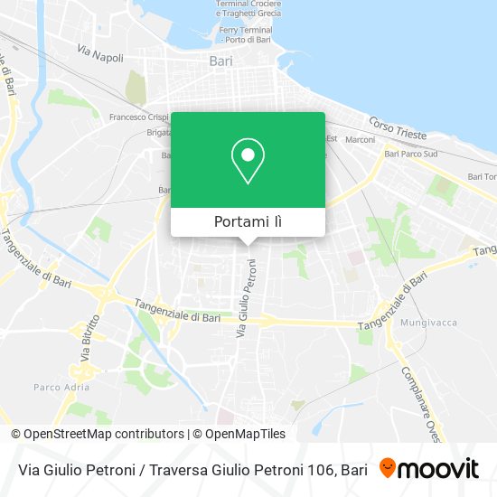 Mappa Via Giulio Petroni / Traversa Giulio Petroni 106