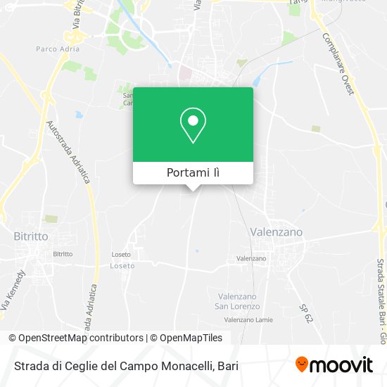 Mappa Strada di Ceglie del Campo Monacelli