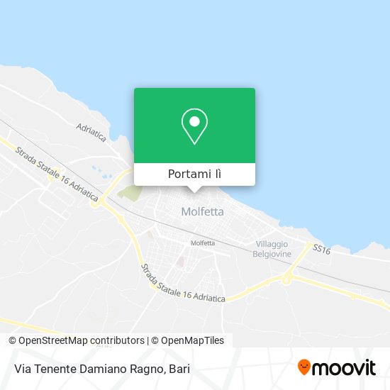 Mappa Via Tenente Damiano Ragno