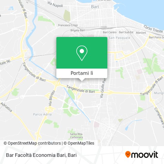 Mappa Bar Facoltà Economia Bari