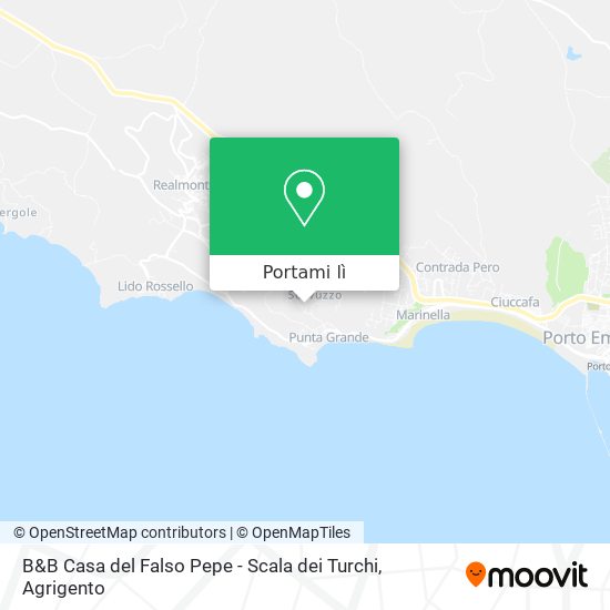 Mappa B&B Casa del Falso Pepe - Scala dei Turchi