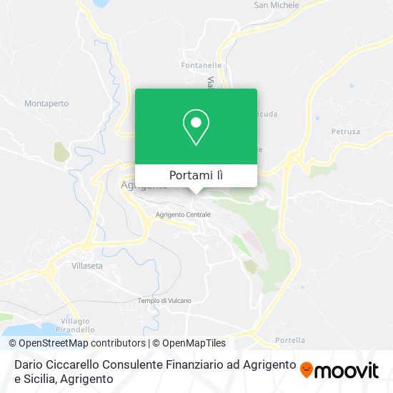 Mappa Dario Ciccarello Consulente Finanziario ad Agrigento e Sicilia