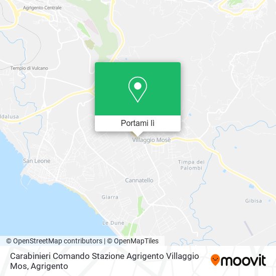 Mappa Carabinieri Comando Stazione Agrigento Villaggio Mos