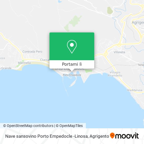 Mappa Nave sansovino Porto Empedocle -Linosa