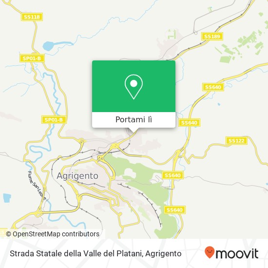 Mappa Strada Statale della Valle del Platani