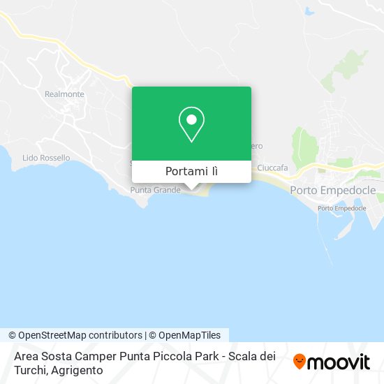 Mappa Area Sosta Camper Punta Piccola Park - Scala dei Turchi