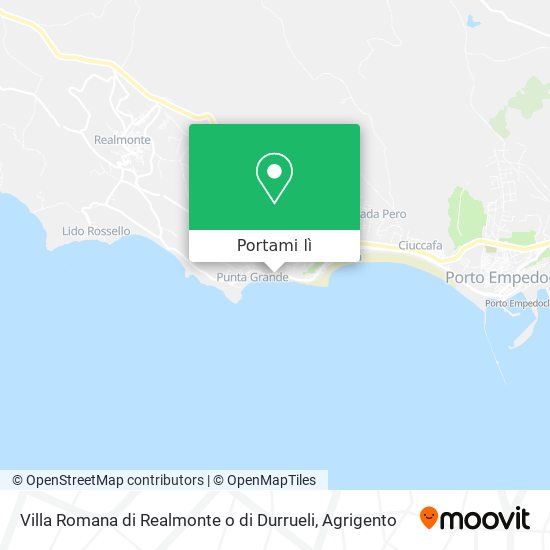 Mappa Villa Romana di Realmonte o di Durrueli