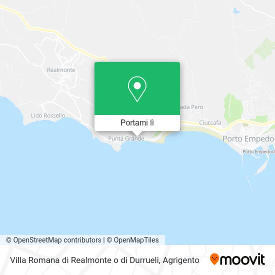 Mappa Villa Romana di Realmonte o di Durrueli