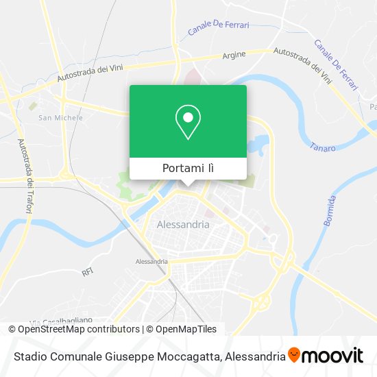 Mappa Stadio Comunale Giuseppe Moccagatta