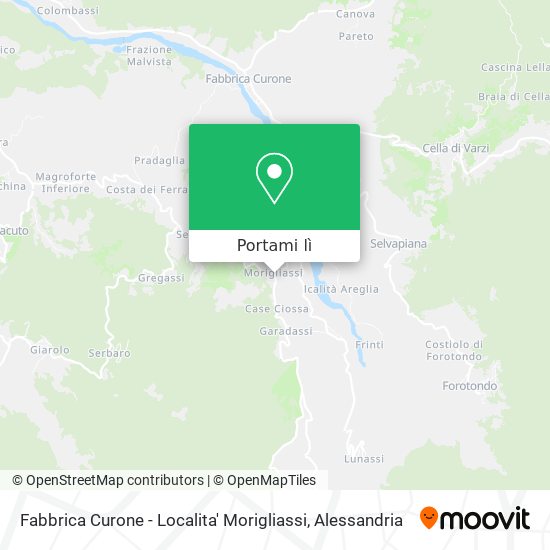 Mappa Fabbrica Curone - Localita' Morigliassi