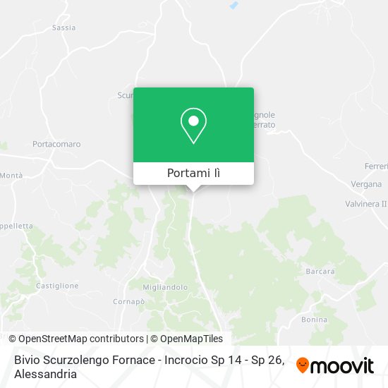 Mappa Bivio Scurzolengo Fornace - Incrocio Sp 14 - Sp 26