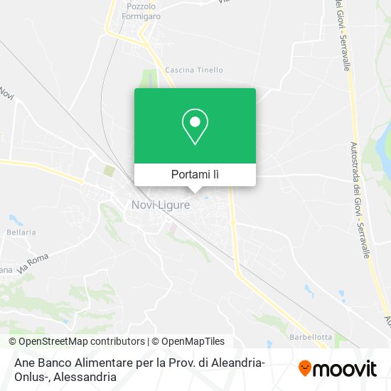 Mappa Ane Banco Alimentare per la Prov. di Aleandria-Onlus-