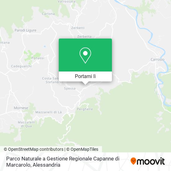 Mappa Parco Naturale a Gestione Regionale Capanne di Marcarolo