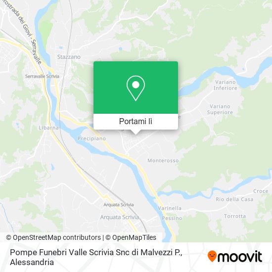 Mappa Pompe Funebri Valle Scrivia Snc di Malvezzi P.