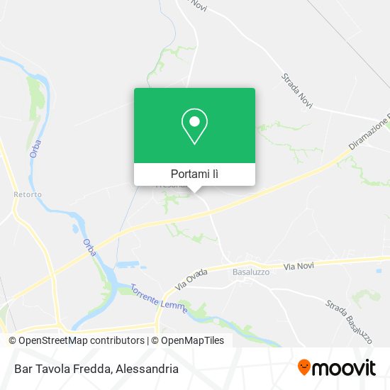 Mappa Bar Tavola Fredda
