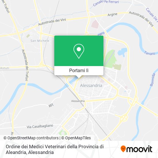 Mappa Ordine dei Medici Veterinari della Provincia di Aleandria