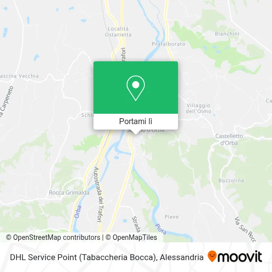 Mappa DHL Service Point (Tabaccheria Bocca)