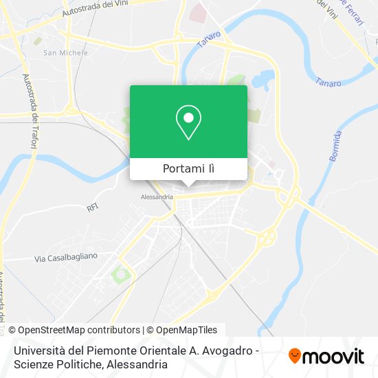 Mappa Università del Piemonte Orientale A. Avogadro - Scienze Politiche