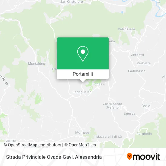 Mappa Strada Privinciale Ovada-Gavi