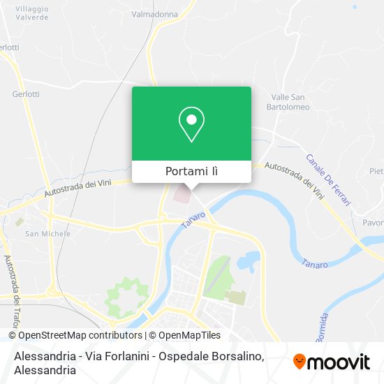 Mappa Alessandria - Via Forlanini - Ospedale Borsalino
