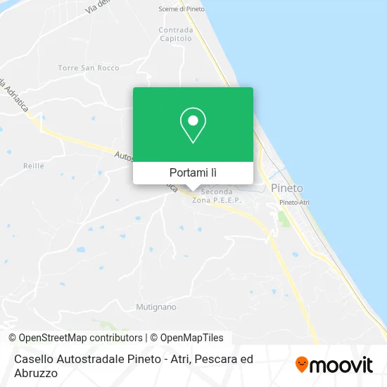 Mappa Casello Autostradale Pineto - Atri