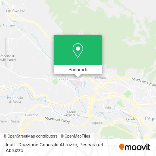 Mappa Inail - Direzione Generale Abruzzo
