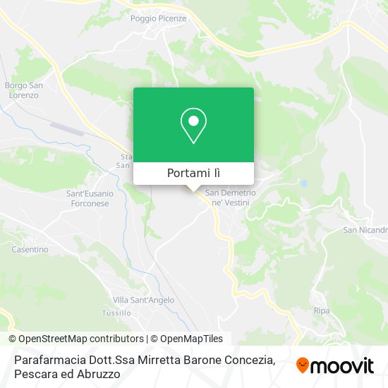 Mappa Parafarmacia Dott.Ssa Mirretta Barone Concezia