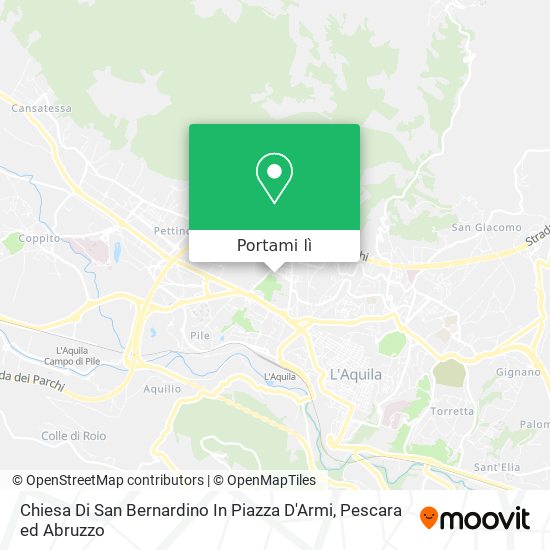 Mappa Chiesa Di San Bernardino In Piazza D'Armi