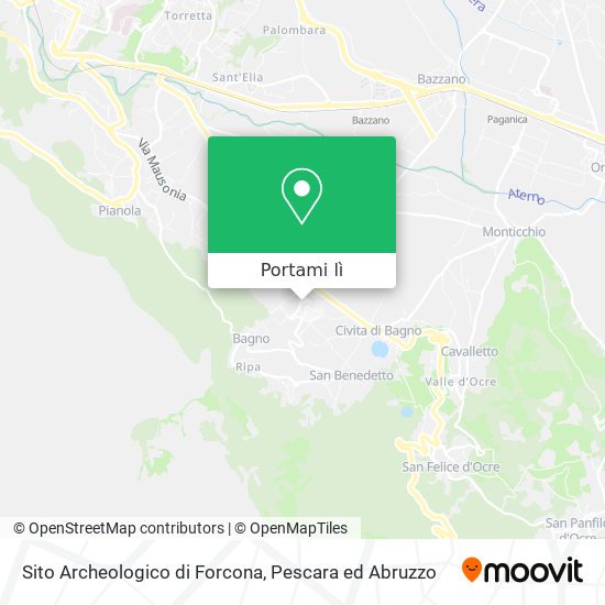 Mappa Sito Archeologico di Forcona