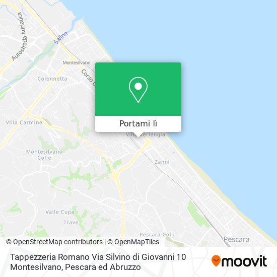 Mappa Tappezzeria Romano Via Silvino di Giovanni 10 Montesilvano