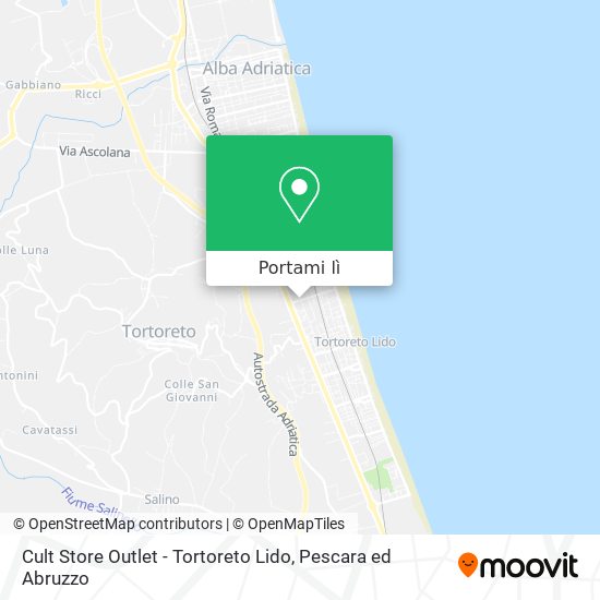 Mappa Cult Store Outlet - Tortoreto Lido
