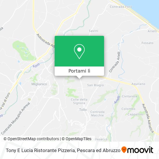 Mappa Tony E Lucia Ristorante Pizzeria
