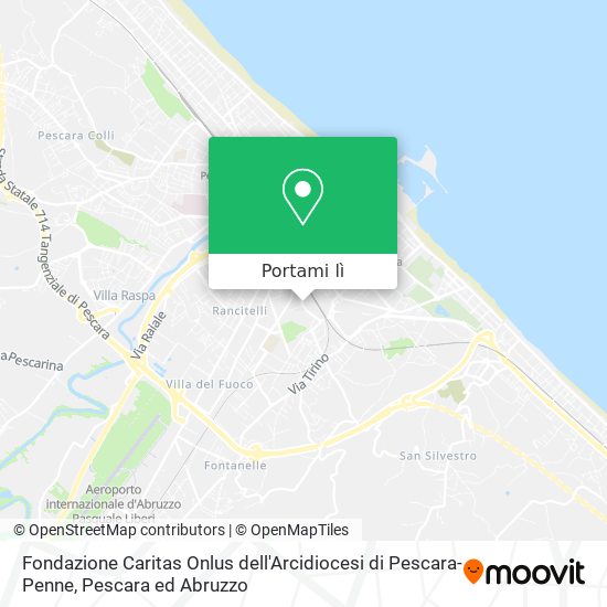 Mappa Fondazione Caritas Onlus dell'Arcidiocesi di Pescara-Penne