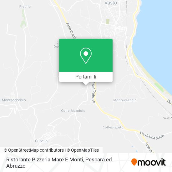 Mappa Ristorante Pizzeria Mare E Monti